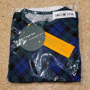 Little Sleepies Emerald Plaid Zippy 18-24 Months
